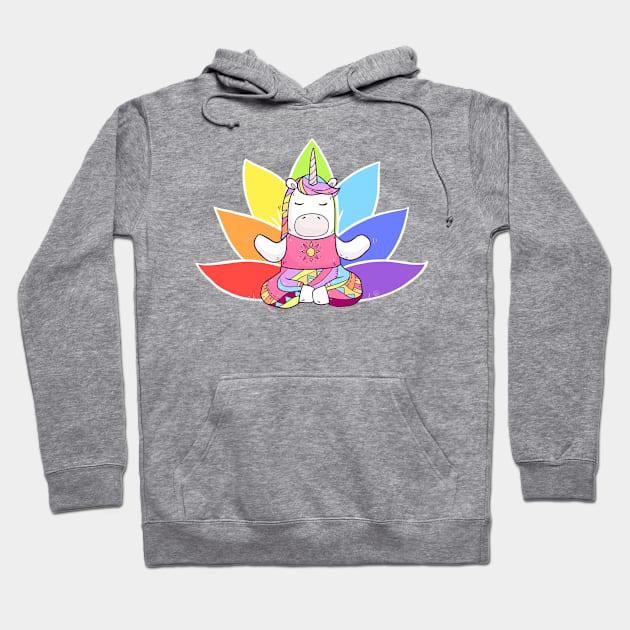 Unicorn Meditation with Lotus Hoodie by Olya Yatsenko